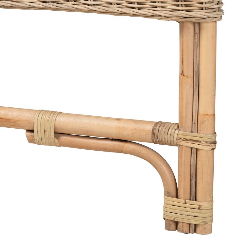 Cantara Modern Bohemian Natural Rattan Queen Size Standalone Headboard