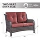 preview thumbnail 35 of 58, Gymojoy Outdoor High-back Wicker Loveseat Sofa For Home Garden