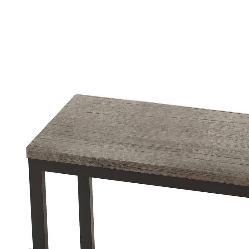 Counter Height Extra Long Dining Table Set with 3 Stools