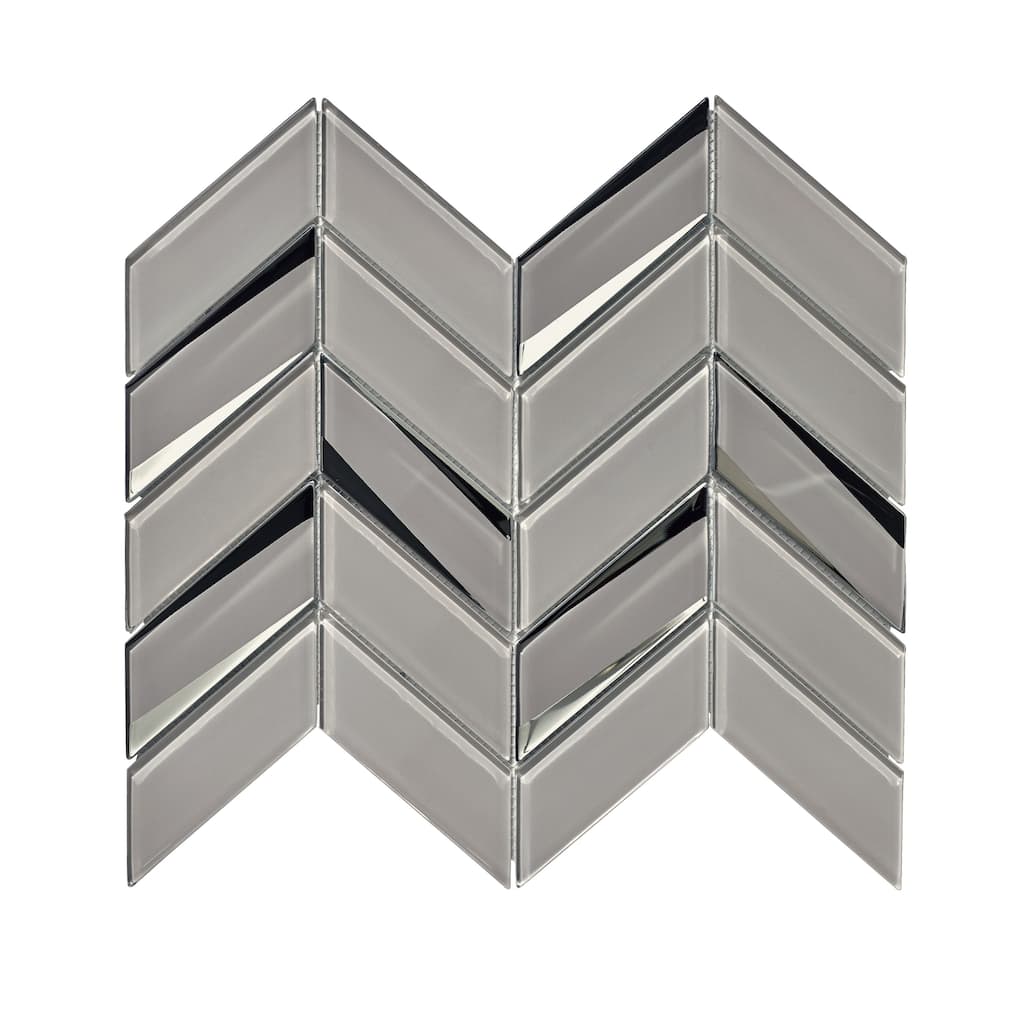 1.5" x 4.25" Glass Chevron Mosaic Wall Tile - Case (10 Sheets)
