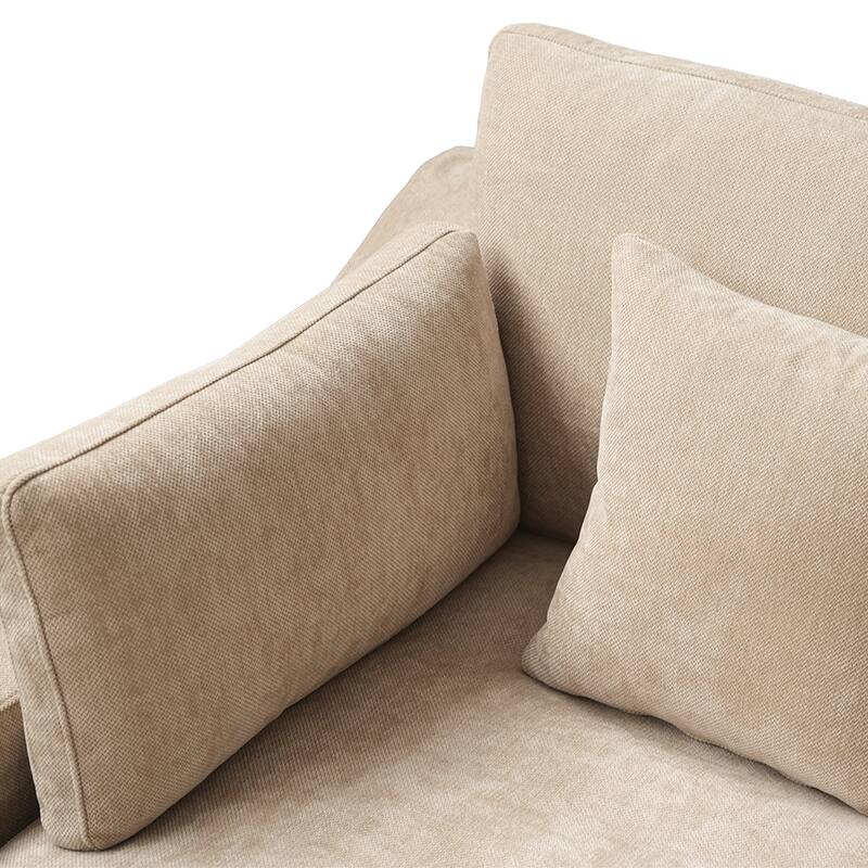 119'' Linen Upholstered Sectional Sofa 5 Seats U-shape Modular Couch