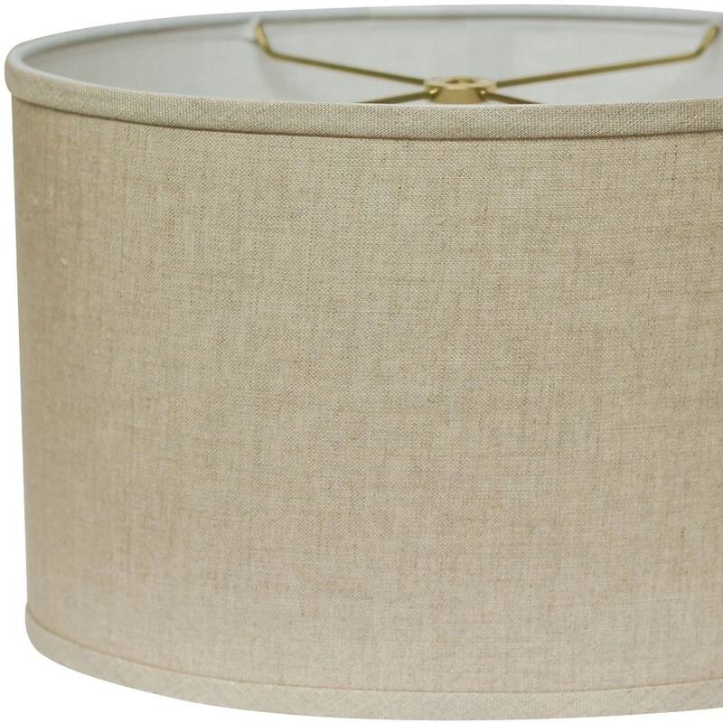 HomeRoots18" Dark Wheat Throwback Oval Linen Lampshade - 18