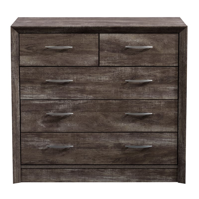 Newport 5 Drawer Dresser - Brown Washed Oak