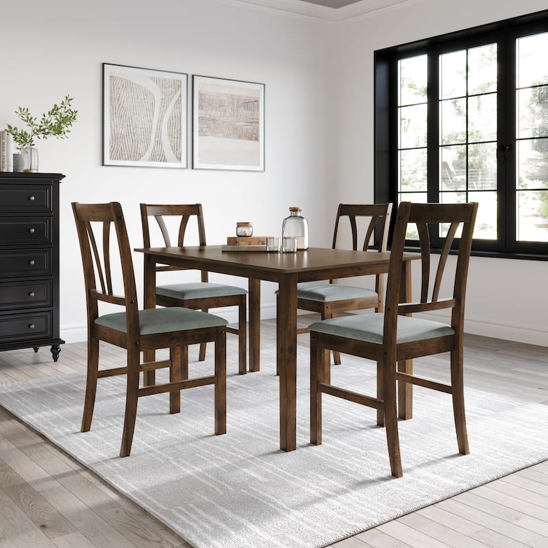 Dothan Counter Height Dining Set - 60052 Brown- Table and 4 Chairs - Brown / Grey