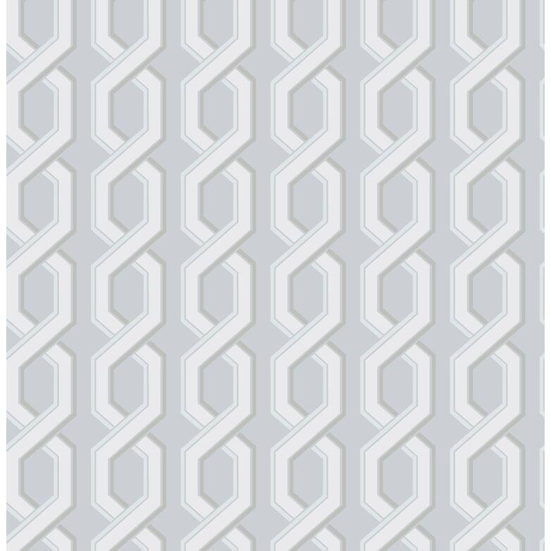 Brewster Twist Blue Geometric Wallpaper - 20.5in x 396in x 0.025in