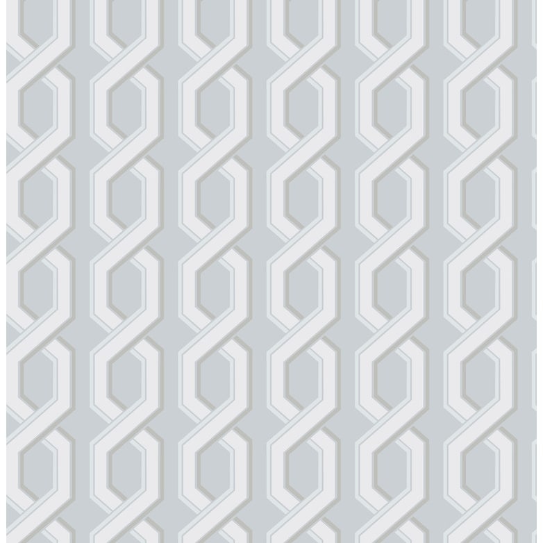 Brewster Twist Blue Geometric Wallpaper - 20.5in x 396in x 0.025in