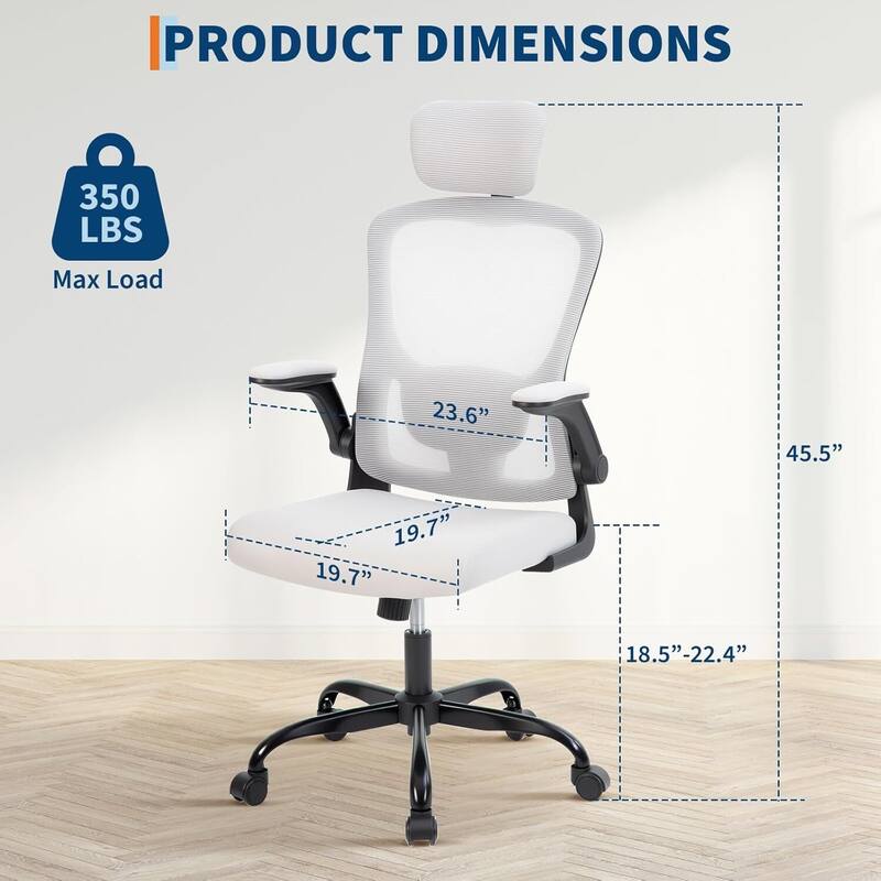 Adjustable Ergonomic Home Office Chair with Headrest for Computer Working