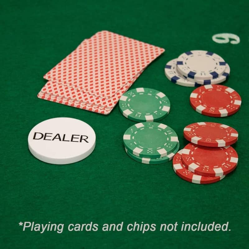 GSE™ 5-Pack 2" White Dealer Puck Buttons for Texas Hold'em Poker and Playing Card Games - Button
