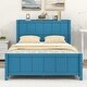 preview thumbnail 2 of 27, Full Size Platform Kids Bed Frame with Storage Shelves, 4-Drawers & Elegant Headboard for Modern Style and Functionality, Blue