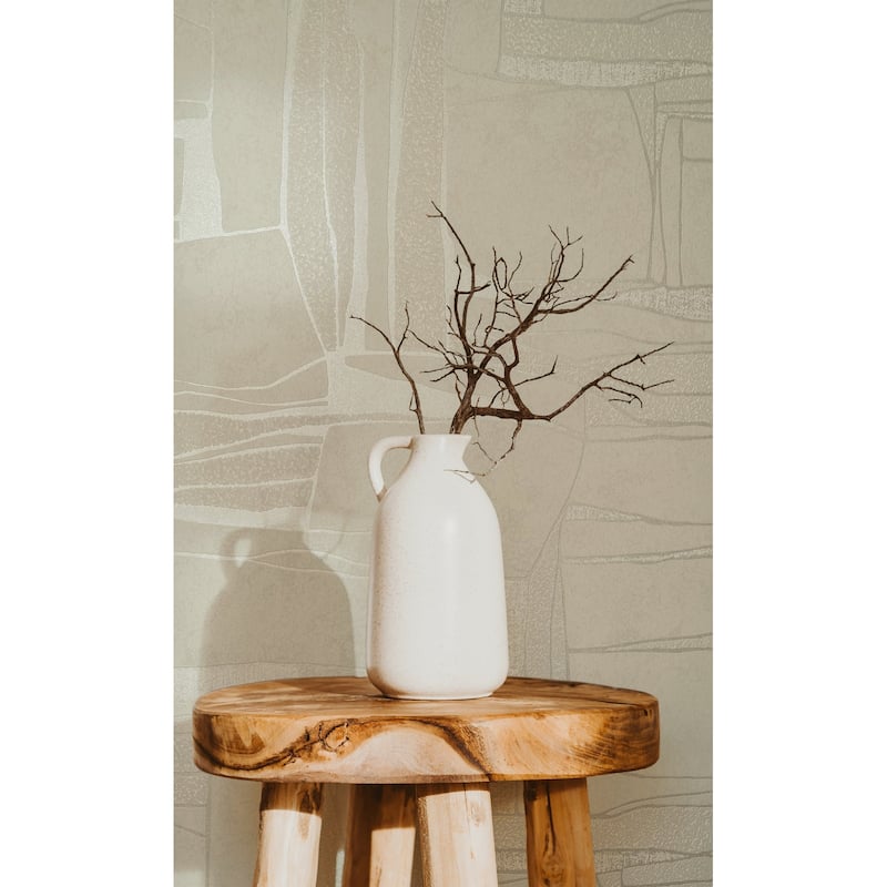 Galerie Wallcoverings Terra Collection Geometric Graphic Glitter Finish Clay on Non-woven Wallpapr Roll