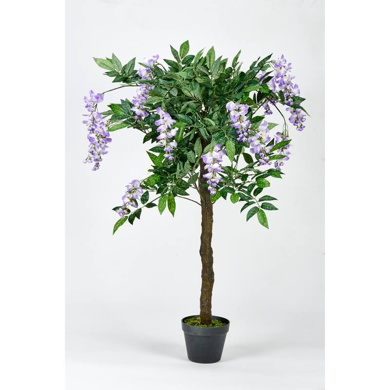 48" Artificial Wisteria Tree with Moss - Purple - 48