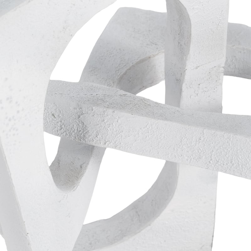 Sagebrook Home 10" Polyresin Links Sculpture in White and Black With Volcano Texture - 10" x 7" x 10"
