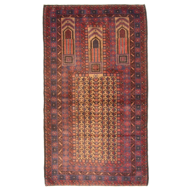 ECARPETGALLERY Hand-knotted Teimani Tan Wool Rug - 2'11 x 5'2