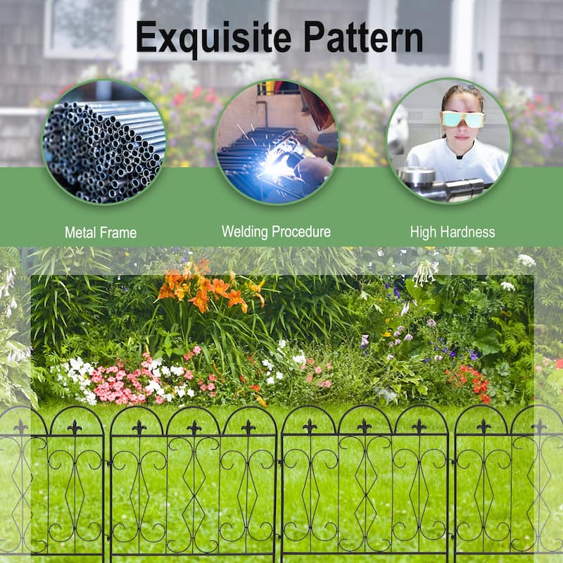 5X Garden Fence Outdoor Decorative Fencing Landscape Wire Border Edge
