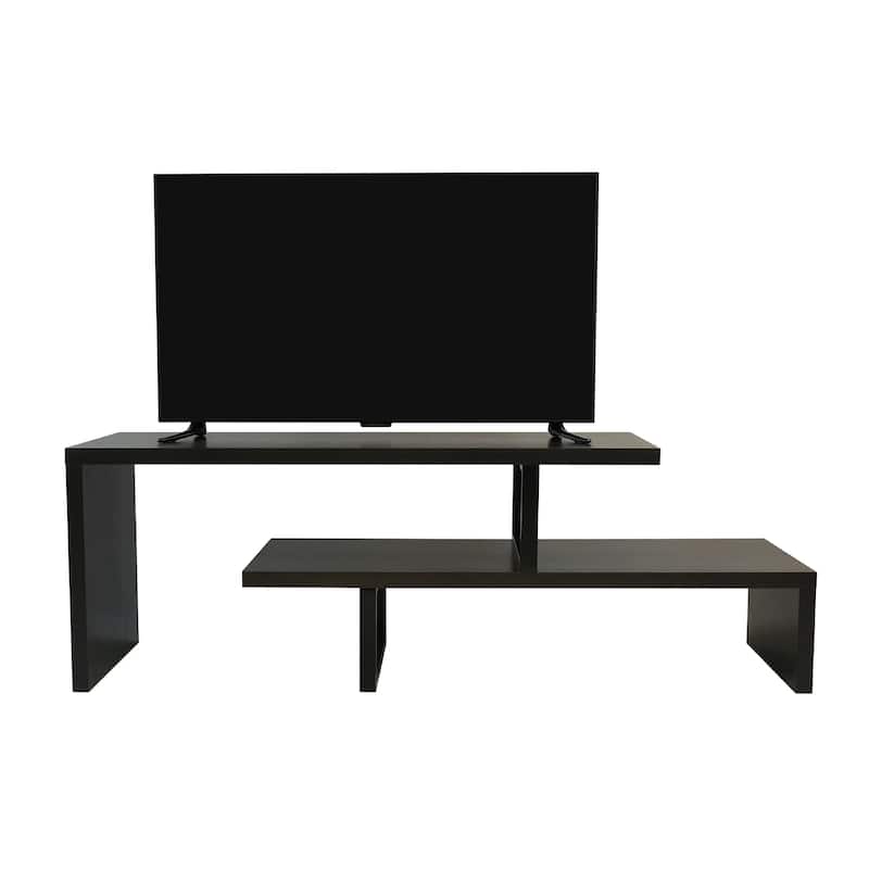 Orford Minimalist Modern MDF Wooden Shelves TV Console Entertainment Stand with Iron Legs Low Maintenance