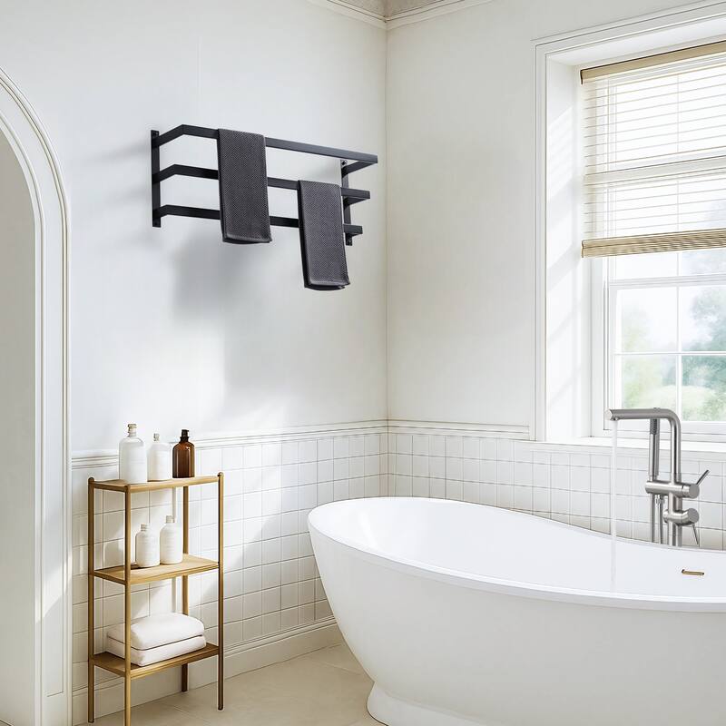 WOWOW Modern Wall-Mounted Stainless Steel Tiered Three-Tier Towel Rack