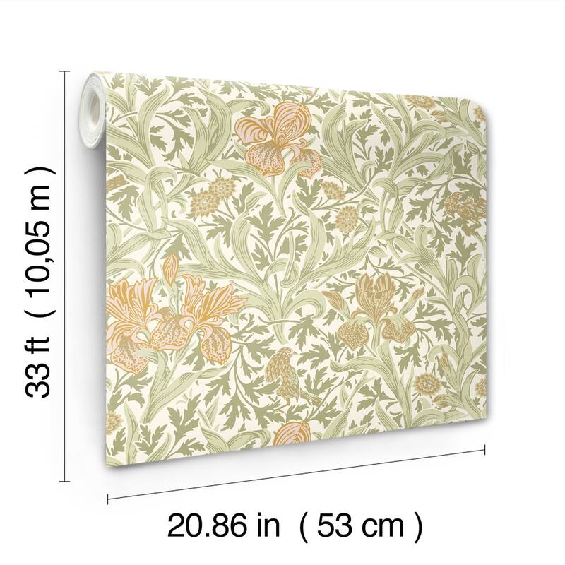 Iris Light Green Wild Gardens Wallpaper