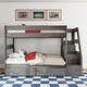 preview thumbnail 2 of 14, Max and Lily Modern Farmhouse Twin Over Twin Bunk Bed With Staircase and Storage Drawers
