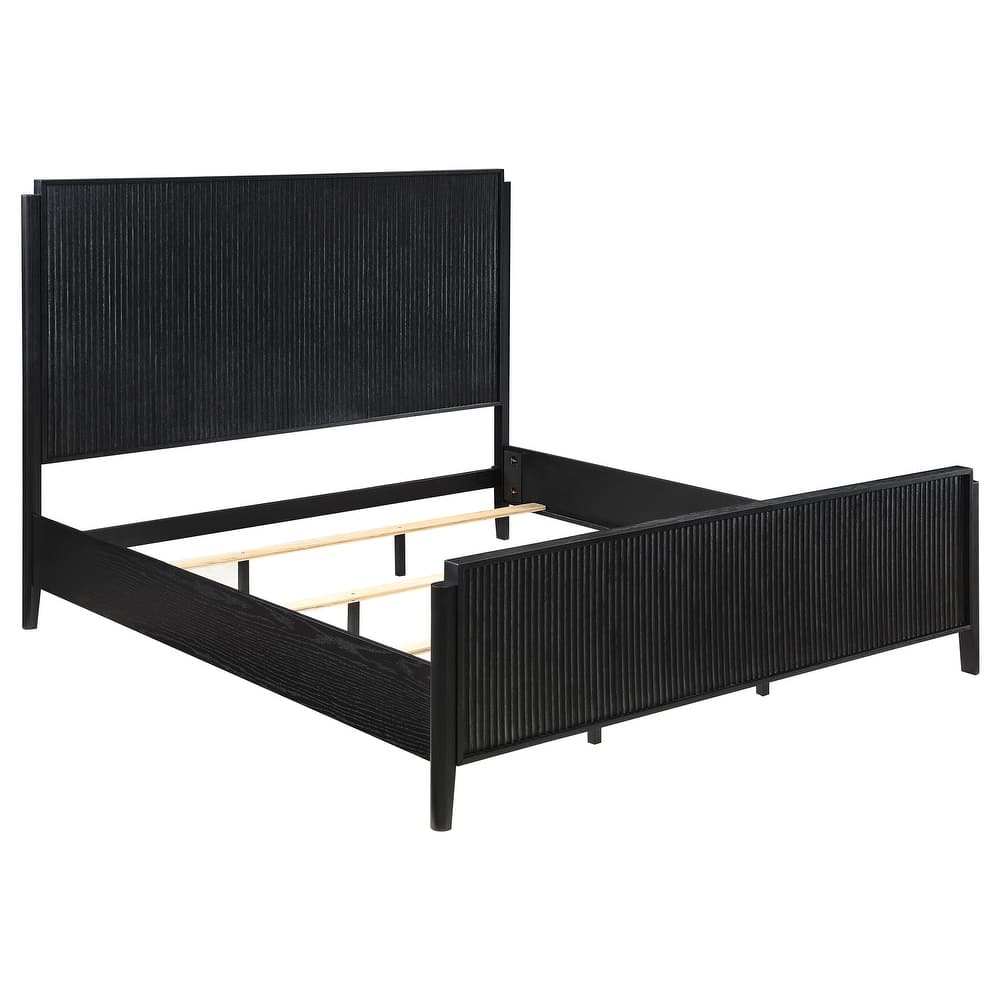Brookmead Transitional Wood Panel Bed Black