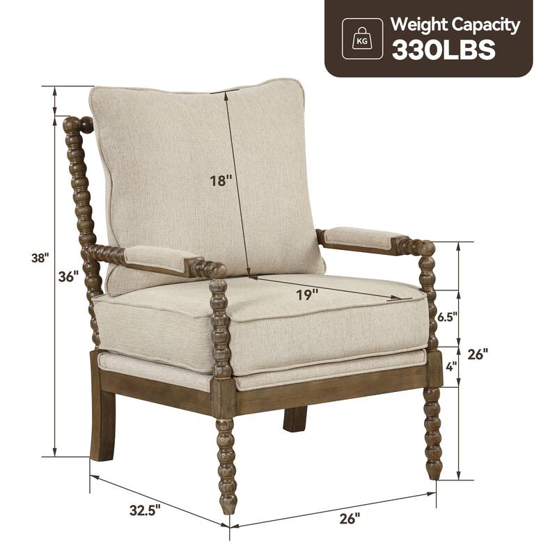 Morden Fort Modern Spindle Chair, Accent Chair for Livingroom