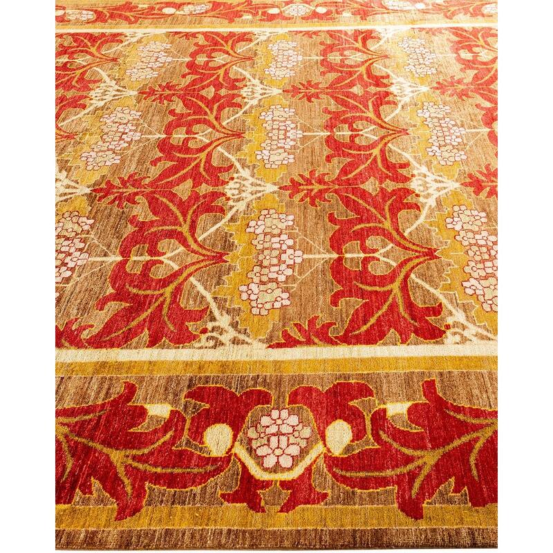 Overdyed, One-of-a-Kind Hand-Knotted Area Rug - Brown - 8' 10" x 11' 10"