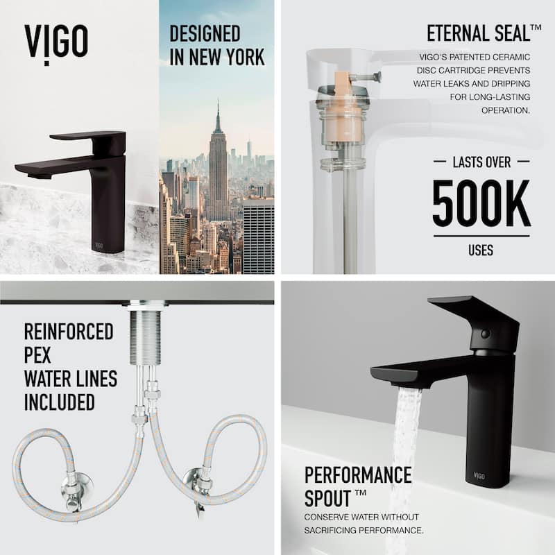 VIGO Davidson 6" H Single Handle Single Hole Bathroom Faucet
