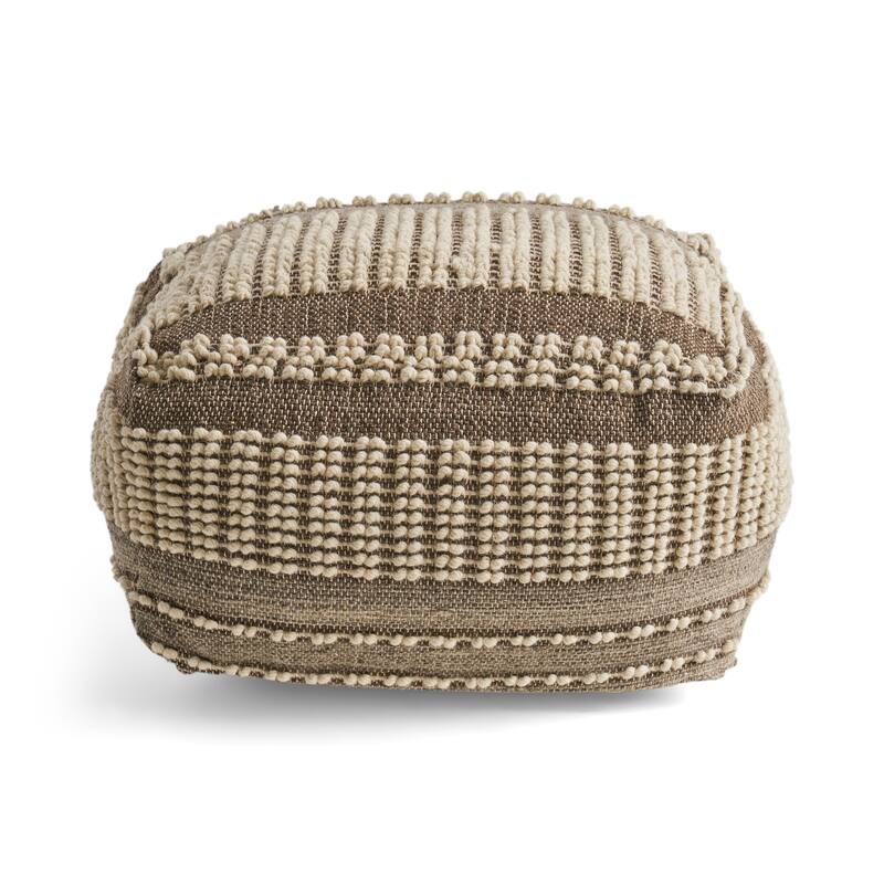 Stylish look Rustic Wool and Cotton Large Pouf Easy to maintain