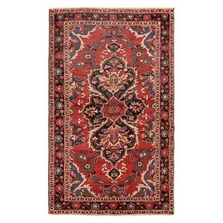 ECARPETGALLERY Hand-knotted Anatolian Vintage Red Wool Rug - 4'6 x