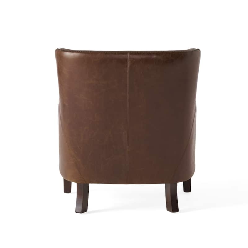Njord Vintage Light Brown Leather Club Chair by Christopher Knight Home