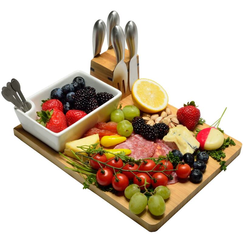 NCAA Nebraska University Cornhuskers Bamboo Cheese & Charcuterie Board