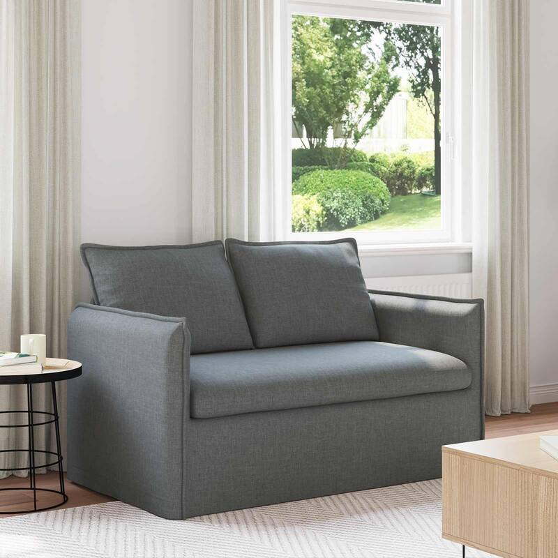 vidaXL Sofa Dark Grey Fabric - Dark grey-47.24 in