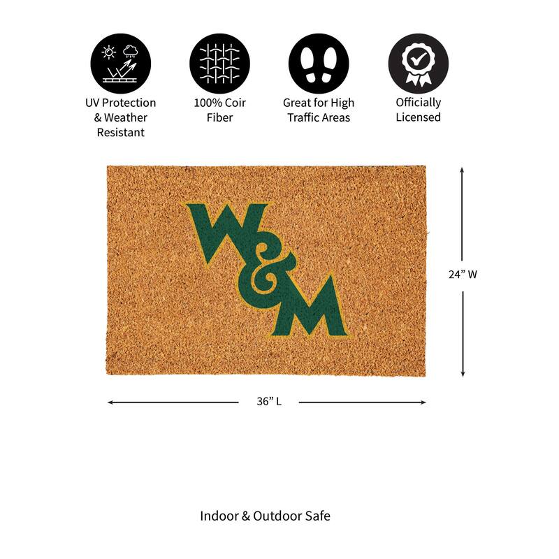 William & Mary Full Color Indoor/Outdoor Coir Mat