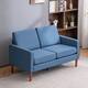 Linen Solid Wood Legs Loveseat - Blue