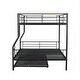 preview thumbnail 28 of 30, [Save Space or Split Into 2 Beds] Full XL Over Queen Metal Bunk Bed with Trundle
