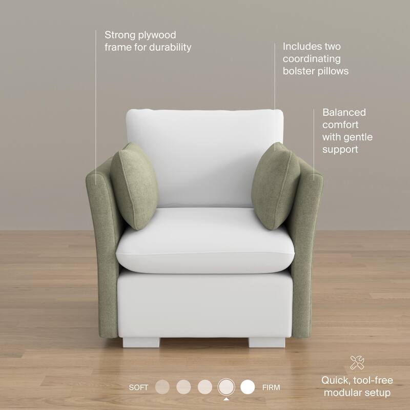 Bush Home Sienna Modular Arm Set with Pillows