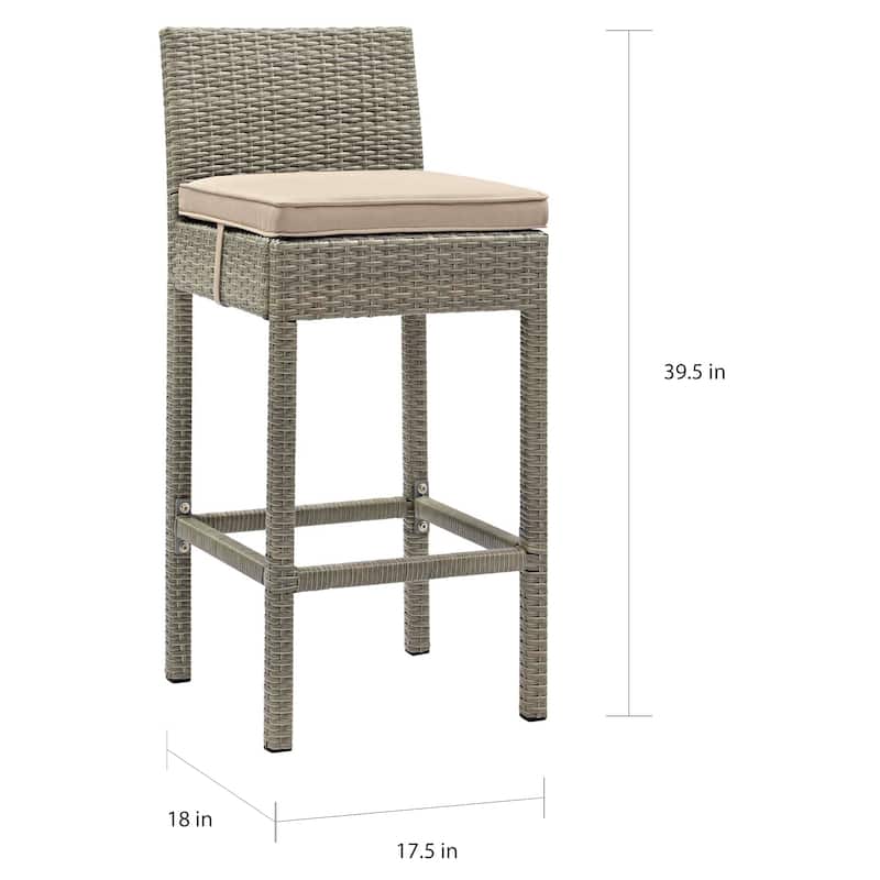 Havenside Home Bocabec Patio Wicker Rattan Bar Stool