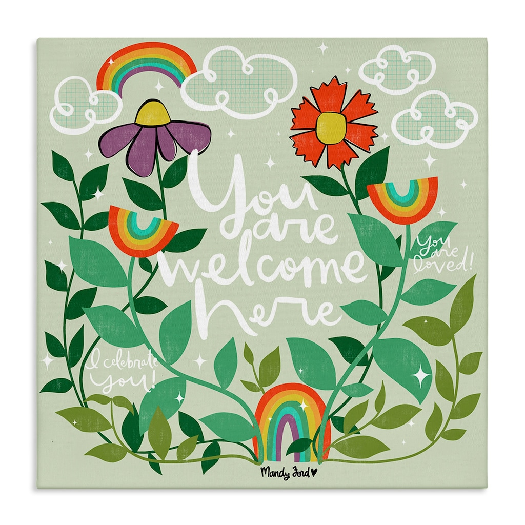 Stupell Comforting Welcome Here Phrases Canvas Wall Art Design By Mandy Ford Art + Illustration