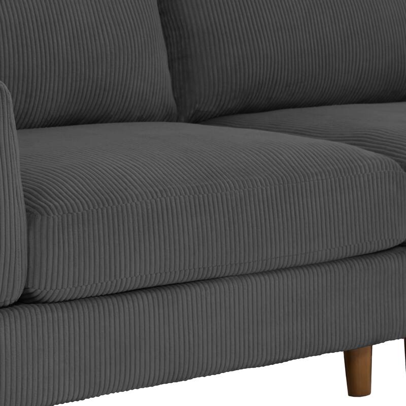 Modern 90" inch Sofa Comfy Corduroy Deep Seats Sofa