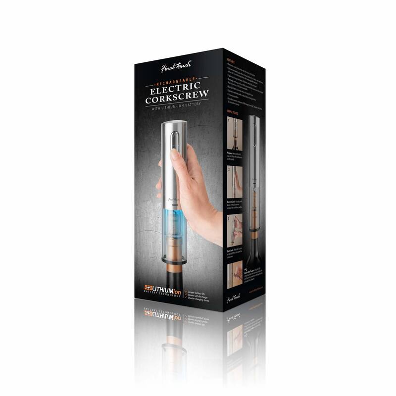 Final Touch Lithium Ion Electric Corkscrew - 2.4 x 9.4 in