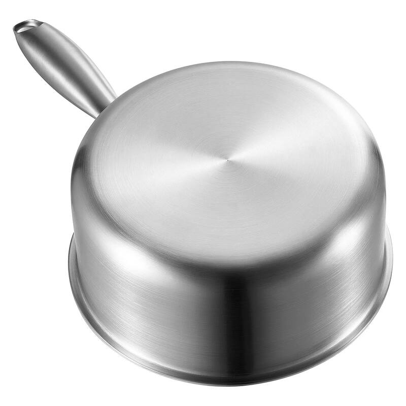 Silver 2-in-1 Aluminum Saucepan with Steamer Insert Oven Safe for Daily Use