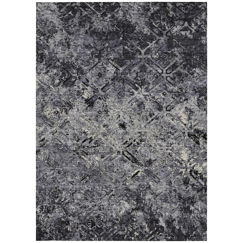 HomeRoots Geometric Transitional Rectangle Outdoor Rug