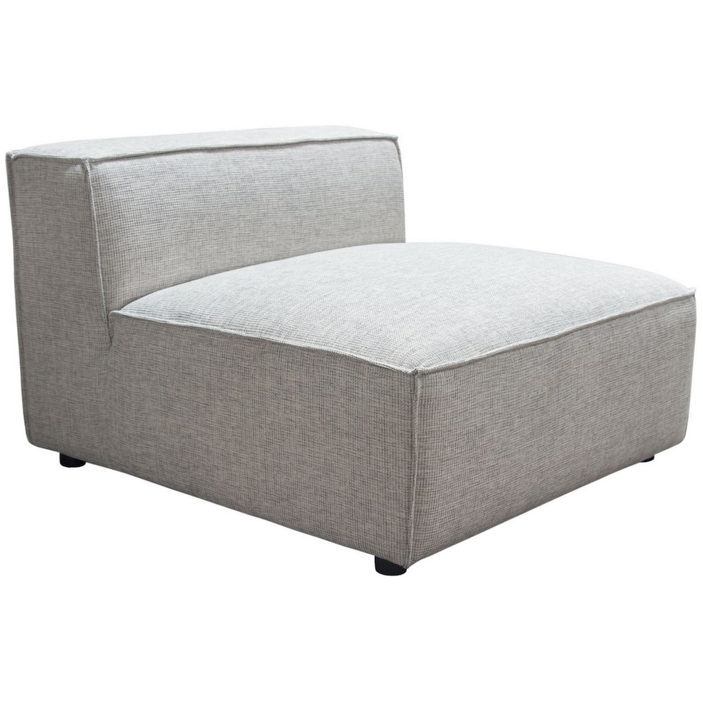 Daro 43 Inch Armless Chair Cushioned Seat Gray Barley Upholstery Black