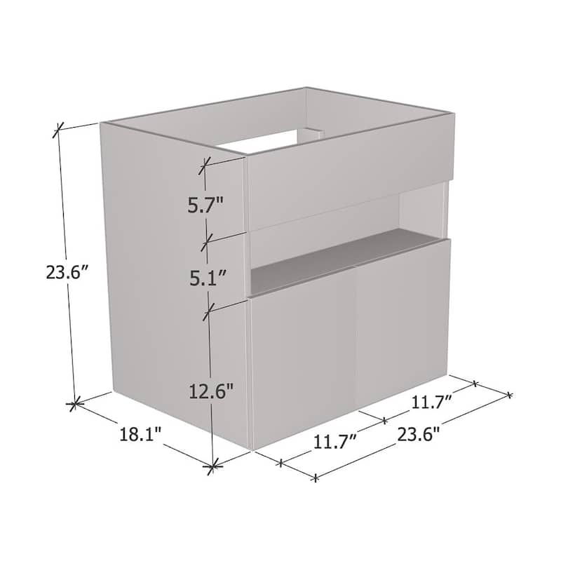 Laguna 2D 60 Floating Bathroom Vanity (24" Width)