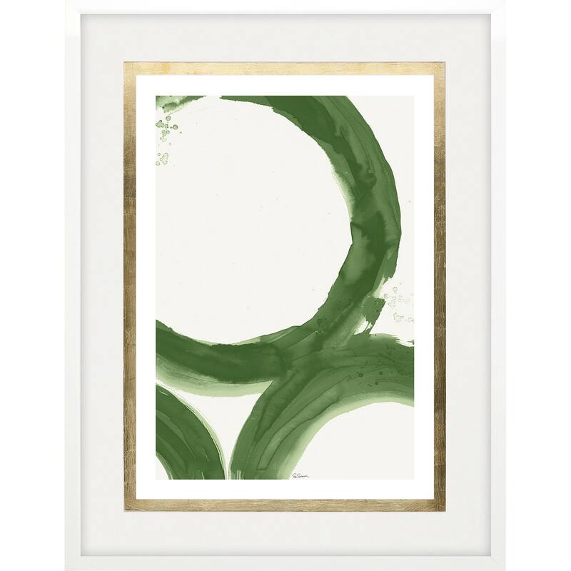 Rings of Water I Framed Art Giclee Under Glass - Green - 44 X 34 X 3