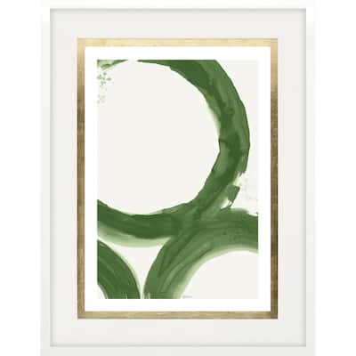 Rings of Water I Framed Art Giclee Under Glass - Green