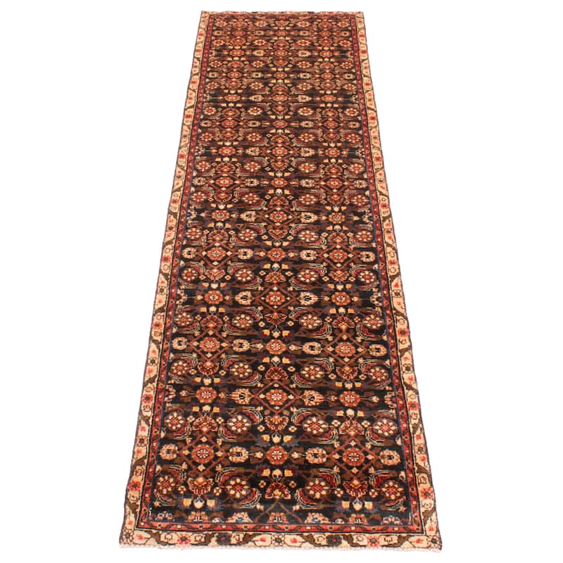 ECARPETGALLERY Hand-knotted Andelz Black Wool Rug - 3'0 x 11'6