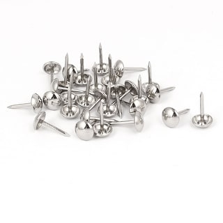 8mm Head Dia 15mm Height Upholstery Nail Thumb Tacks Push Pin Silver ...