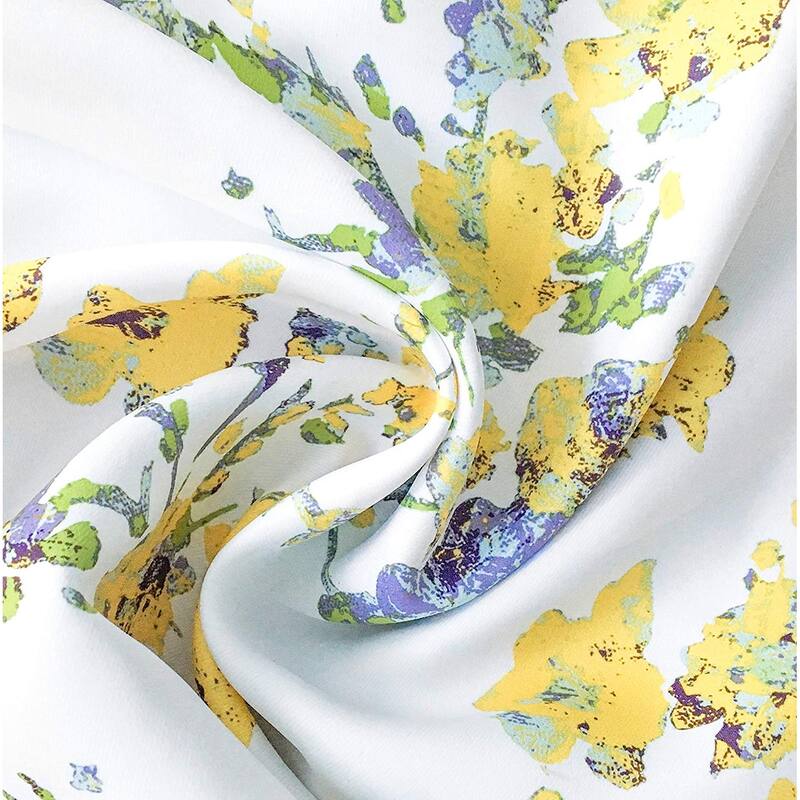 DriftAway Blossom Abstract Floral Ink Painting Lined Window Valance