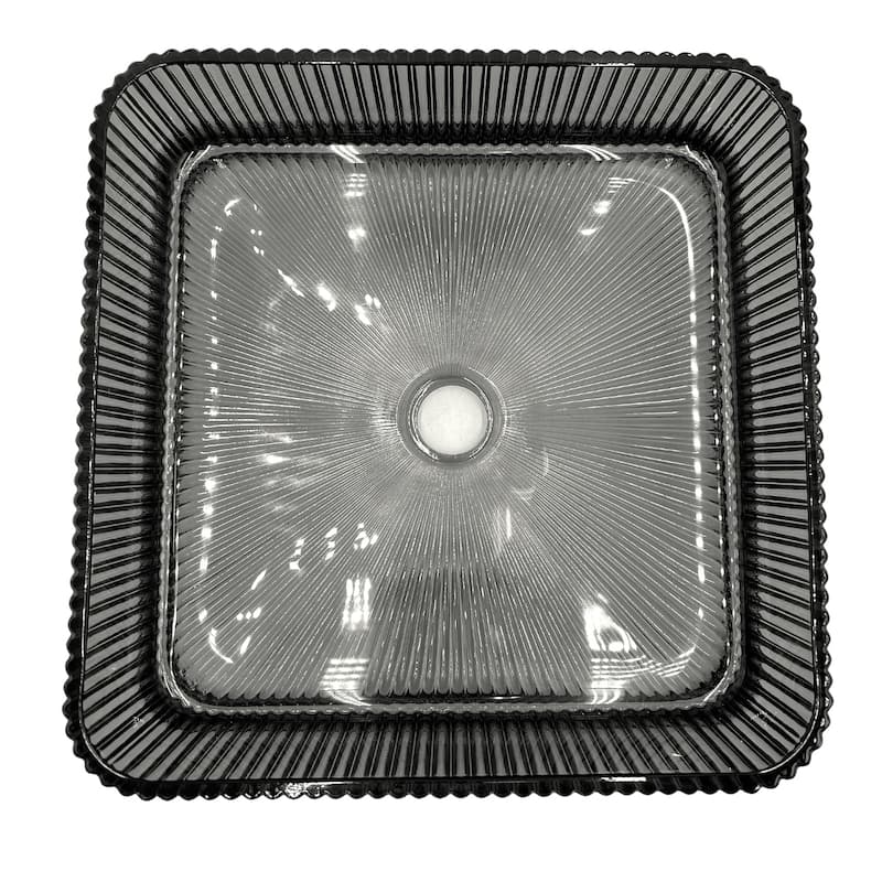 Plaza 15" Square Decorative Crystal Vessel Sinks With White Base