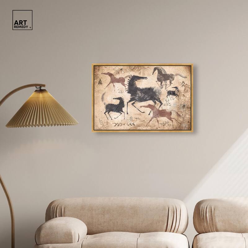 Cave Drawing Horses Canvas by Art Remedy